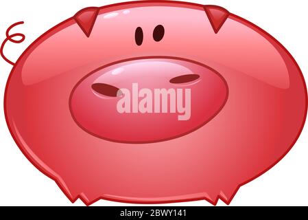 Cartoon pig icon Stock Vector