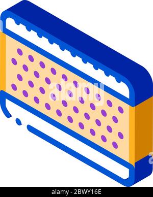 Layered Orthopedic Mattress Element isometric icon Stock Vector