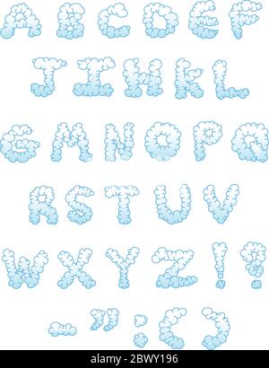 Cloud-shaped letters set Stock Vector