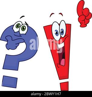 Cartoon question and exclamation marks Stock Vector