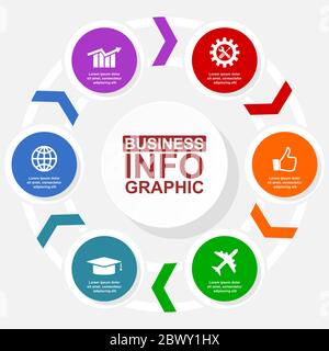 Vector infographic template for presentation, diagram, business concept illustration with 6 options Stock Vector