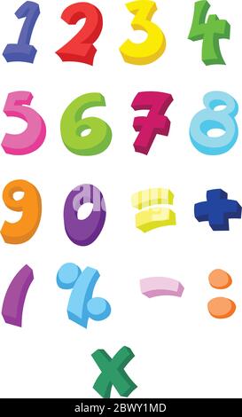 Colorful numbers set Stock Vector