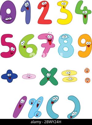 Cartoon numbers Stock Vector