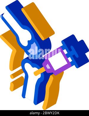 Syringe Injection Vaccine In Bone isometric icon Stock Vector
