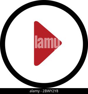 Play video vector icon, media illustration isolated on white Stock Vector