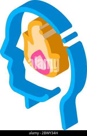 Burning Fire Flame In Man Silhouette Mind Vector Stock Vector