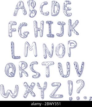 Hand drawn doodle alphabet Stock Vector