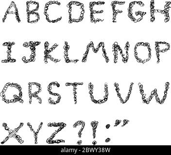 Scribble alphabet Stock Vector