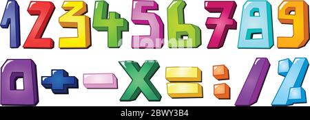 Multicolor numbers Stock Vector