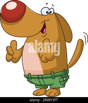 Smiling dog showing thumbs up Stock Vector