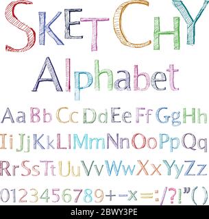 Vector sketchy alphabet Stock Vector