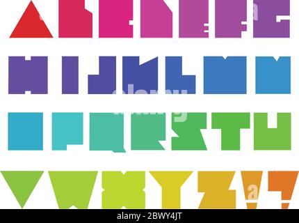 Colorful square alphabet Stock Vector