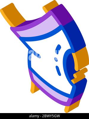 Orthopedic Medical Bandage On Knee isometric icon Stock Vector