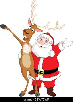 Santa and Rudolph Stock Vector
