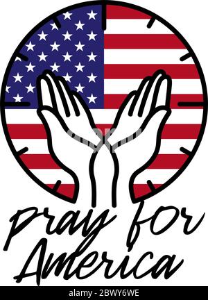 Pray For the USA, black lives matter. Vector stock Illustration. Stock Vector