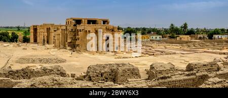 The Ramesseum ruins from the Storage Bins located at the rear of the Temple Stock Photo