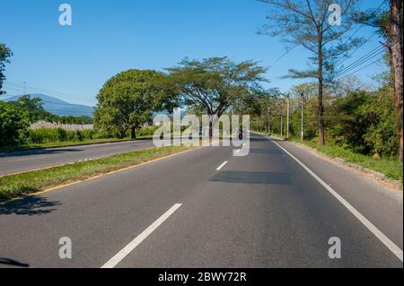The Pan American Highway (The Longest Road In The World) in El Salvador. Stock Photo