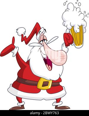 Drunk Santa Claus with beer Stock Vector