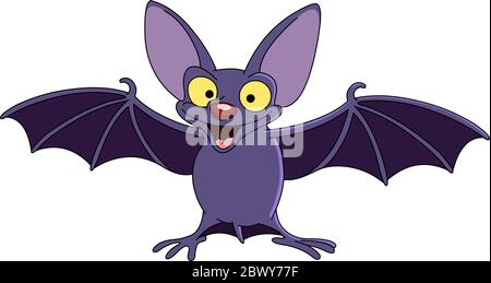 Cartoon bat spreading his wings Stock Vector