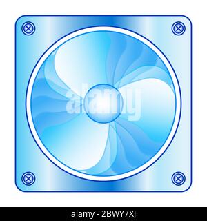 Illustration of computer spinning fan Stock Vector