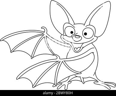 Outlined bat Stock Vector