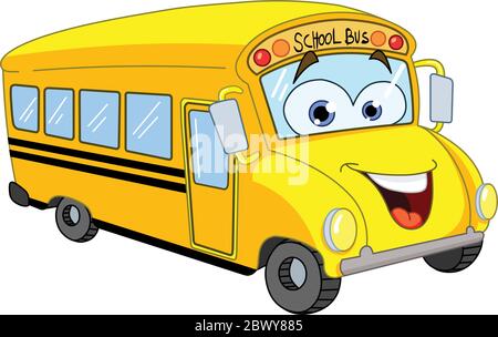 Happy cartoon bus Stock Vector Image & Art - Alamy