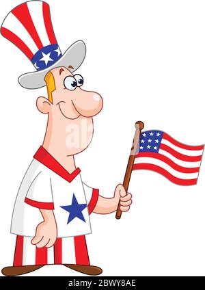 Patriotic American man Stock Vector