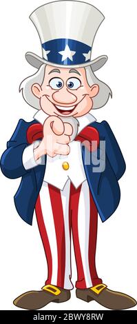 Uncle Sam pointing with his finger Stock Vector