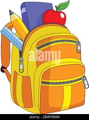 School backpack Stock Vector