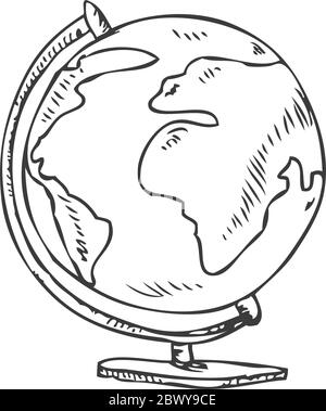 Vector doodle of a world globe stand Stock Vector