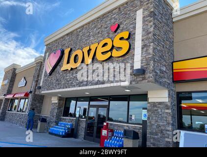 Sonora, TX/USA - 2/24/20:  A Love's Truck Stop Gas Station in Sonora, Texas. Stock Photo