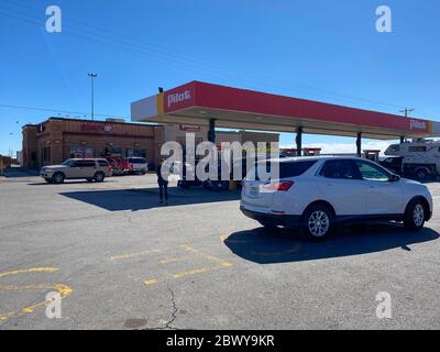 Van Horn, TX/USA - 2/24/20:  A Pilot Truck Stop Gas Station in Van Horn, Texas. Stock Photo