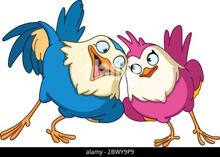 Couple of loving birds Stock Vector