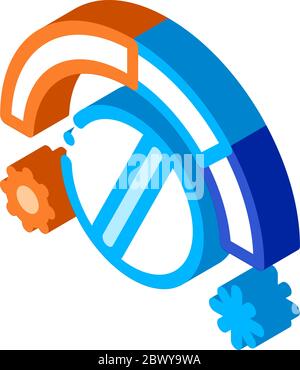 Termostat Heating And Cooling Detail isometric icon Stock Vector