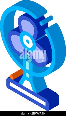 Portable Air Fan Cooling Equipment isometric icon Stock Vector