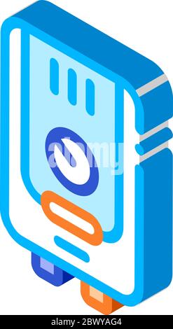 Gaz Boiler Heating System Equipment isometric icon Stock Vector