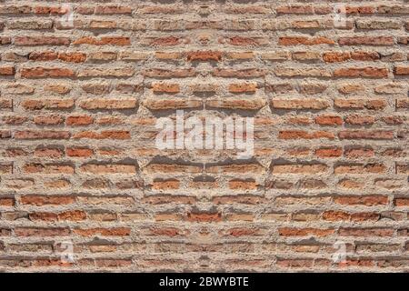 True red brick wall for texture background Stock Photo