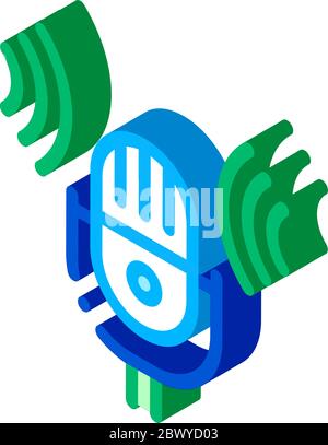 Sound Microphone Voice Control isometric icon vector illustration Stock Vector