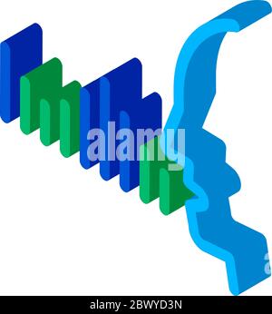 Human Voice Diagnostics Control isometric icon vector illustration Stock Vector
