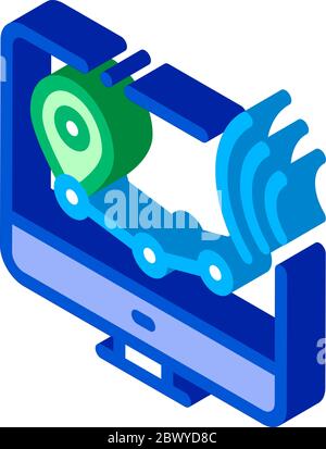 Wi-Fi Wireless Surveillance Voice Control isometric icon vector illustration Stock Vector