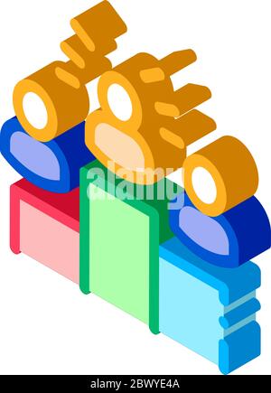 Winners Podium Human Talent isometric icon vector illustration Stock Vector