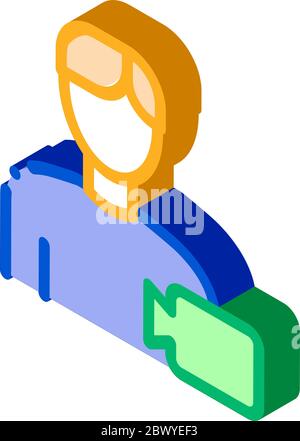 Video Operator Human Talent isometric icon vector illustration Stock Vector