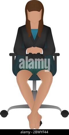 Woman sitting in an office chair Stock Vector