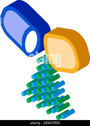 Capsule Inside Supplements isometric icon vector illustration Stock Vector