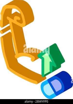 Muscle Pumping with Pills Supplements isometric icon vector illustration Stock Vector