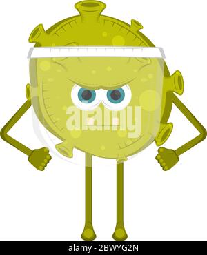 Angry virus cartoon Stock Vector