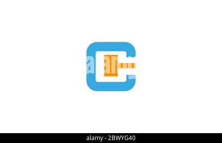 CE logo design . Square C and E logo design . clean and modern logo design . vector illustration Stock Vector