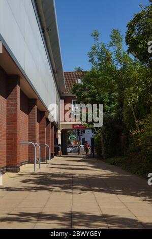 the walkway leading to the town centre from the Horncastle road Shopping Park in Boston Stock Photo