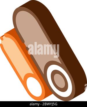 Circular Pipes Metallurgical isometric icon vector illustration Stock Vector