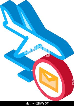 Airplane Delivery Postal Transportation Company isometric icon vector illustration Stock Vector